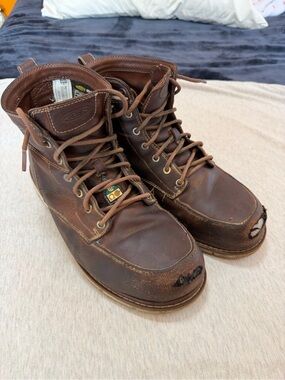 Keen Men’s Brown Leather Lace-Up Work Boots